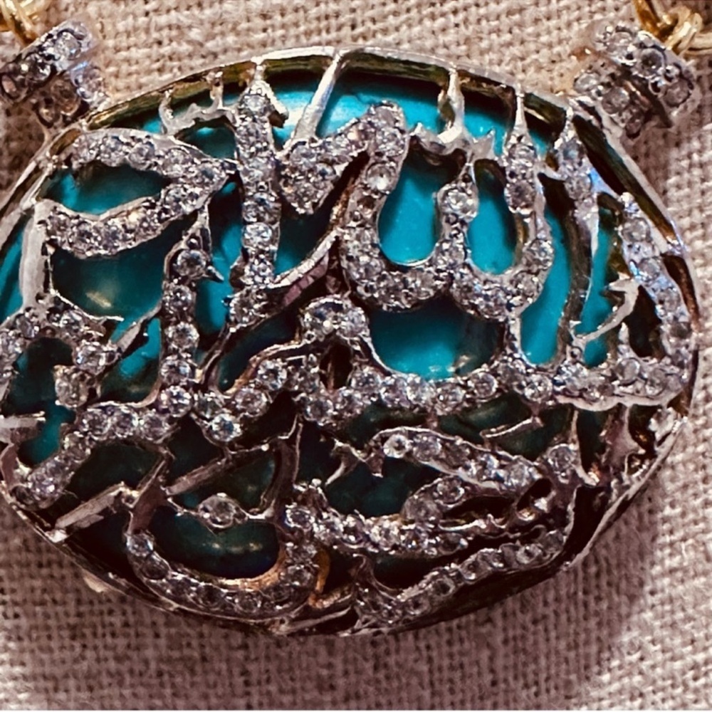 Ethnic | Necklace | Arabic Necklace over Faux Turquoise Stone - Picture 4 of 9